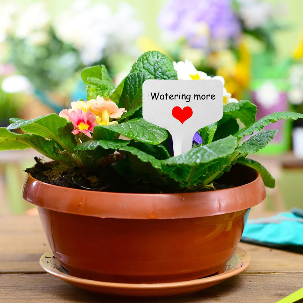 

100 pcs PVC Garden Labels White Gardening Classification Plant Sorting Sign Tag Ticket Writing Plate Board Plug in Card White