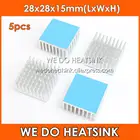 Мы производим радиаторы 5 шт., серебристые, 28x28x15 мм, алюминиевые радиаторы, светодиодные чипы, радиаторы, охлаждающие кулеры с примененной термолентой