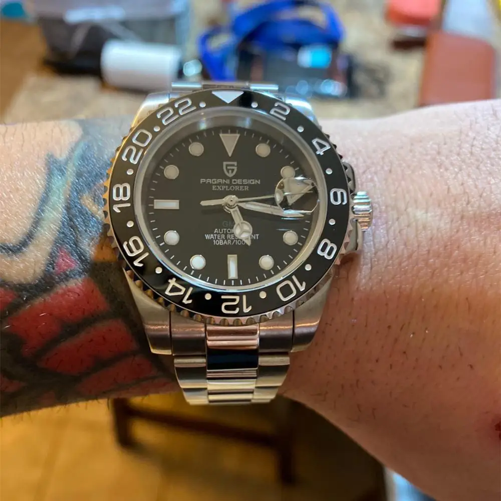 PAGANI дизайнерские мужские водонепроницаемые часы 100 м Роскошные автоматические