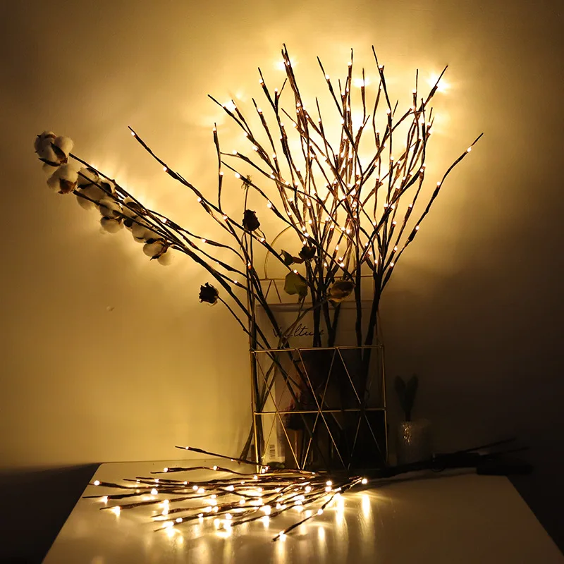 

New Year Fairy Light String 20 LED Simulation Willow Tree Branch Christmas Garland Lights Xmas Christmas Decorations for Home