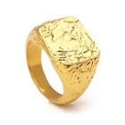 Женское Винтажное кольцо с широкой текстурой, золотистого цвета