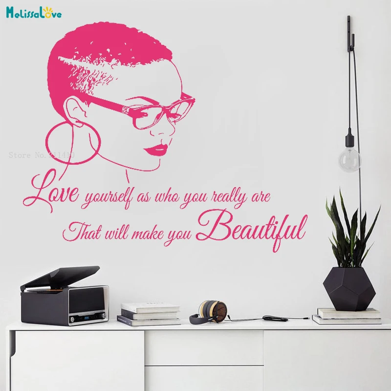 Короткие волосы красивая Африканская женщина Наклейка на стену Изысканная