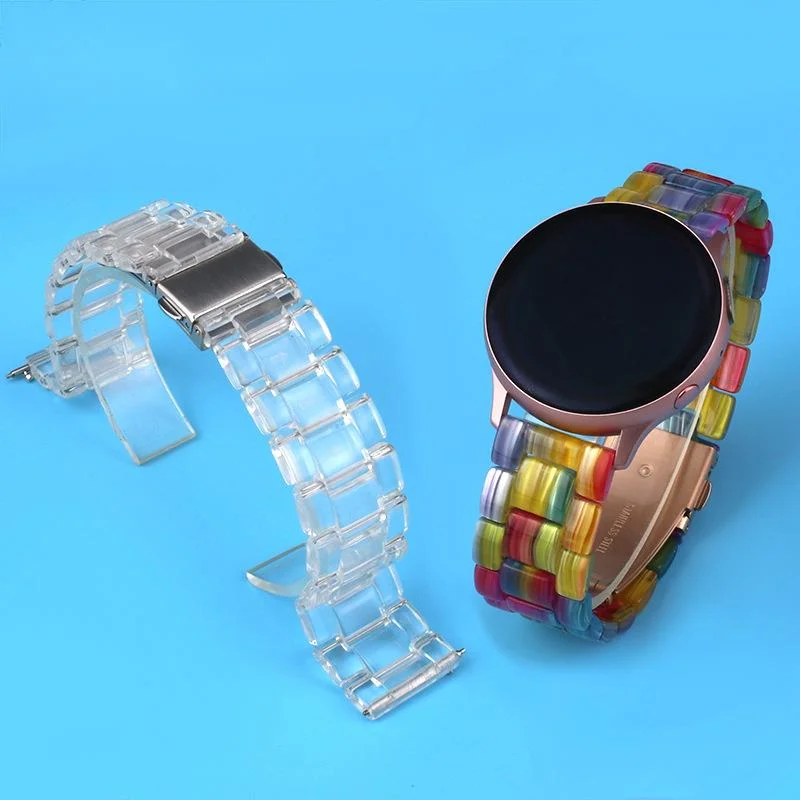 

Модный прозрачный ремешок для Samsung Galaxy Watch 2/3 Active 2 20 мм 22 мм, эластичный прочный пластиковый сменный ремешок для наручных часов