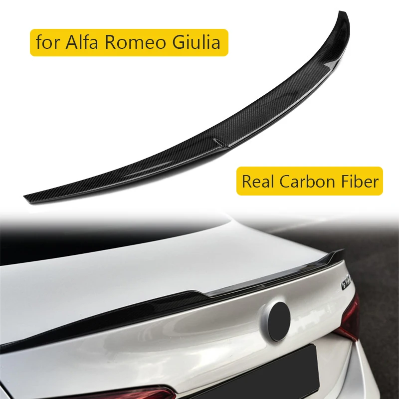 

Car Rear Spoiler Wing for Alfa Romeo Giulia Real Carbon Fiber Rear Wing Spoiler Tail Lip Car Styling Modified Parts Car Spoiler