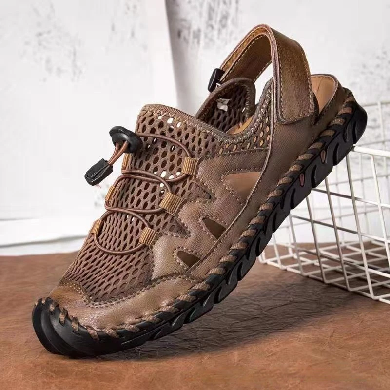 

2021 New Sandals Men's Hand-Stitched Comfortable Ins Casual Outdoor Breathable Man's Plus Size Beach Light Weight Shoes