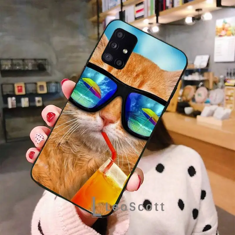 

Cute Animal Cat Phone Cases For Samsung A50 A51 A71 A31 A21S S8 S9 S10 S20 S21 Plus Fe Ultra 4G 5G