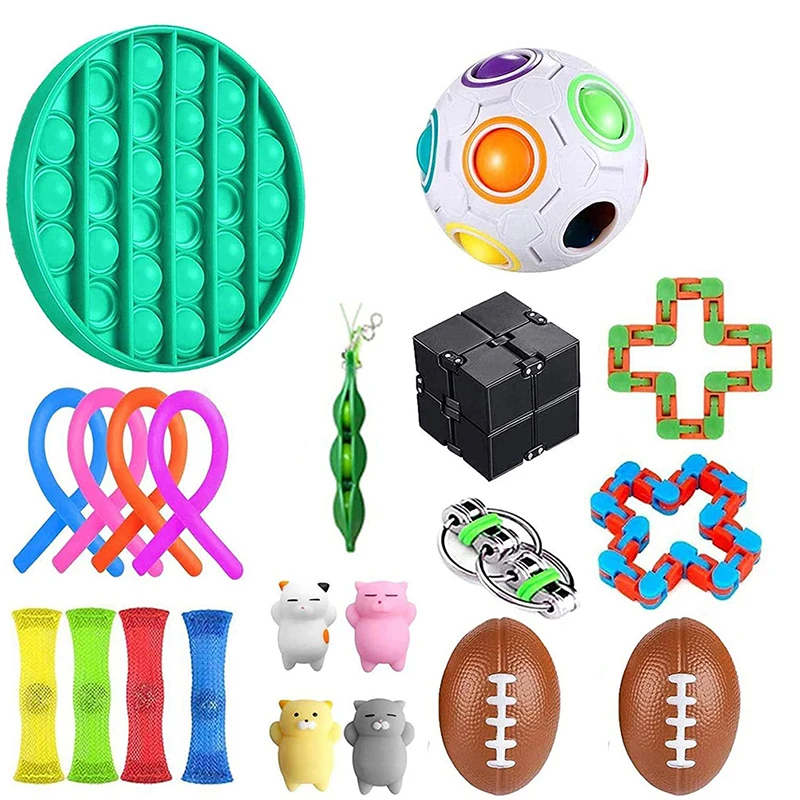 Fidget Sensory Toy Fidget Set Stress Relief Toys Autism Anxiety Relief Stress  Bubble Fidgets Toys For Kids Adults Random Color