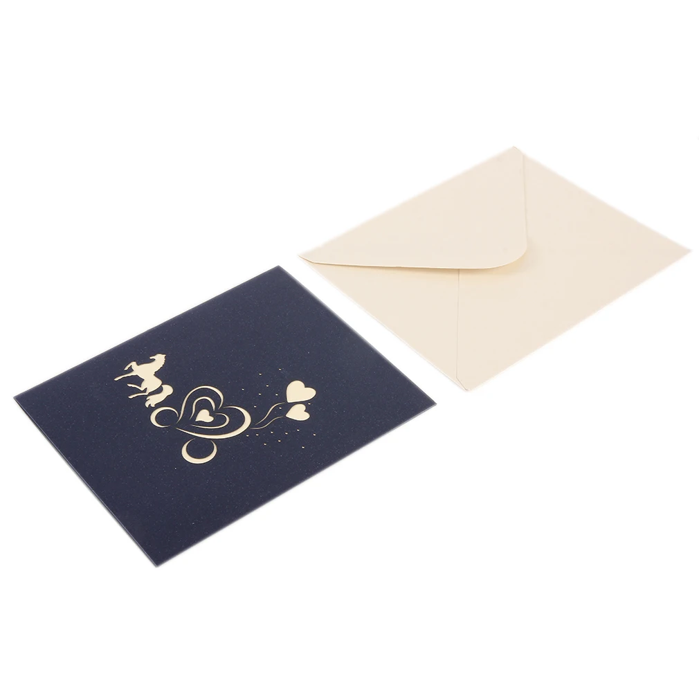 3D открытка приглашение на празднование свадьбы карета письмо элегантный