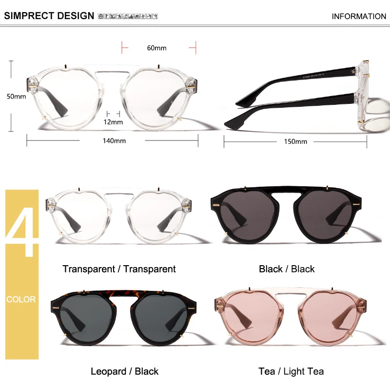 

SIMPRECT Oversized Sunglasses Women 2020 Fashion Big Cat Eye Sunglasses Retro Cateye Sun Glasses Vintage Shades For Women Oculos
