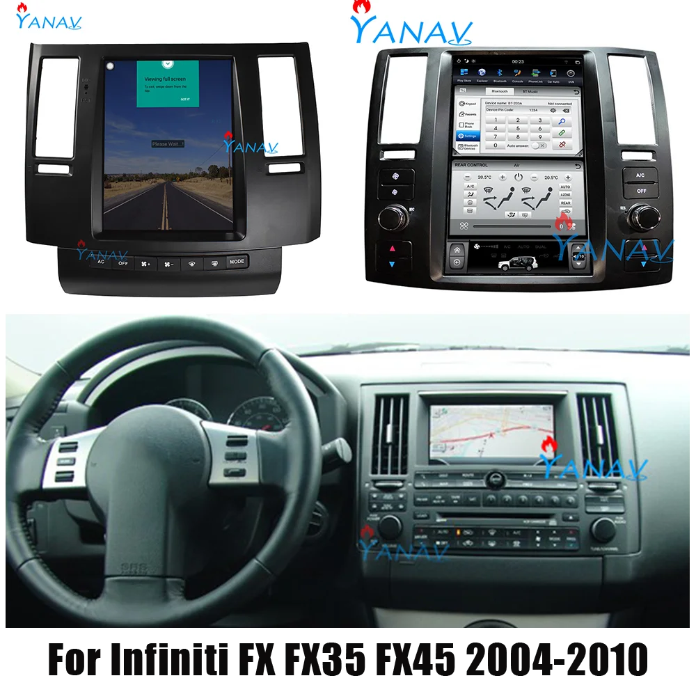 

Car Radio Android Stereo Head Unit For Infiniti FX35 FX45 2004-2010 For Tesla Style Audio Multimedia Video Player GPS Navigation