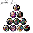 Разноцветные картины маслом, животные, Лев, 10 шт., 12 мм18 мм20 мм25 мм30 мм, Круглые, фото, стекло, кабошон, демонстрация, плоская задняя сторона, фурнитура для изготовления