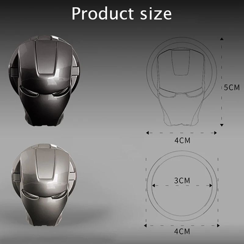 

3D Iron Man Car Engine Ignition Start Stop Push Button Switch Protective Cover One-key Start Cap Interior Decoration Sticker