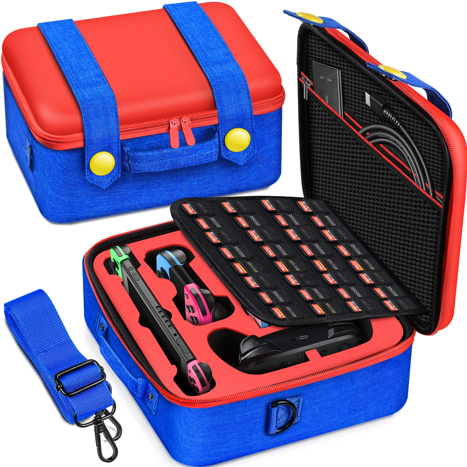 

Large Carrying Case for Nintendo Switch Portable Travel Protective Hard Shell Bag Fits for Nintendo Switch Accessories & Console