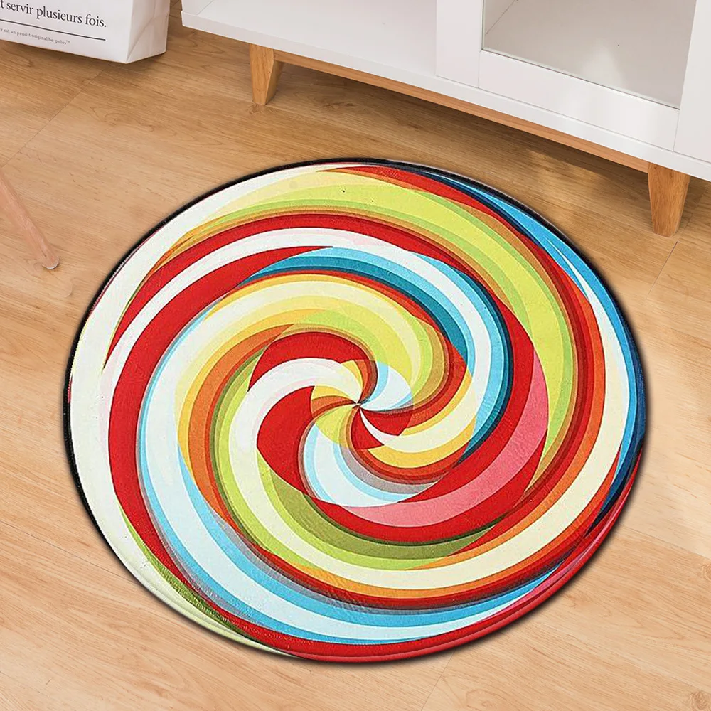 Деревянный круглый ковер компьютерный стул подушка детская комната спальня