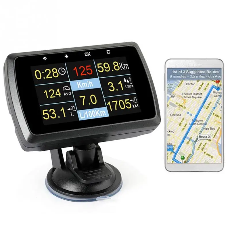 HUD Автомобильная головка вверх дисплей скорость проектор охранная сигнализация