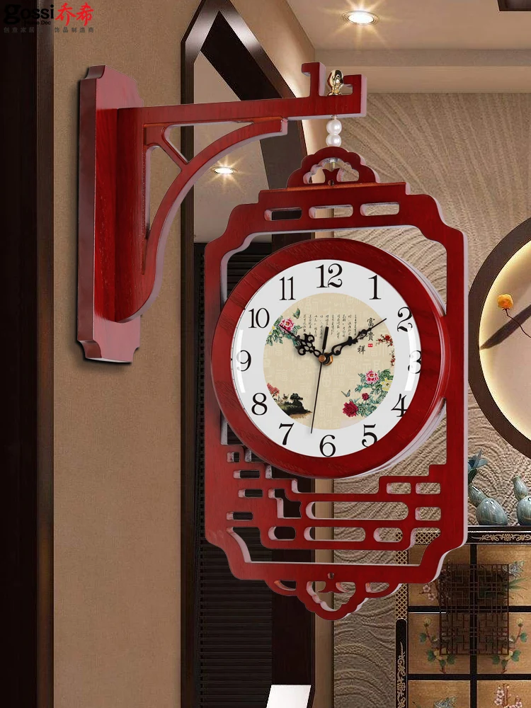 Настенные часы с двойным циферблатом в скандинавском стиле креативные бесшумные