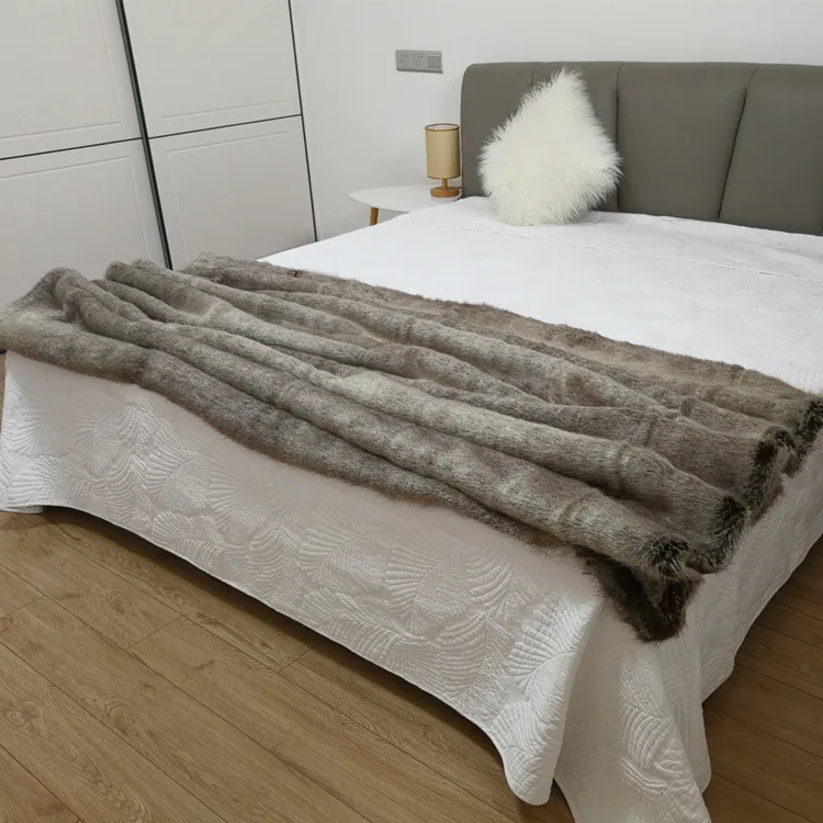 Роскошное Одеяло с искусственным мехом очень мягкое негабаритное толстое