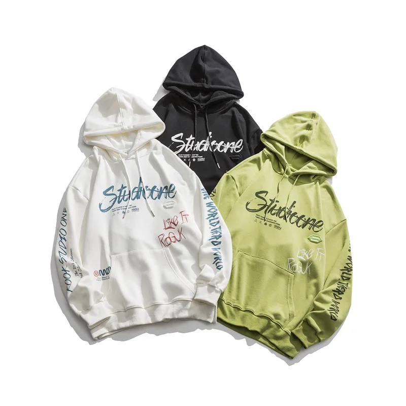 

New European and American Fashion Brand Men's Hoodie Japanese Printed Letter Sweatshirt Casual Loose Couple Pullover