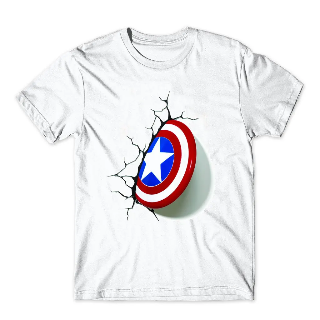 

Футболка мужская из чистого хлопка с принтом, топ с коротким рукавом, с героями Диснея, Мстители, Капитан Америка, Человек-паук, железный чел...