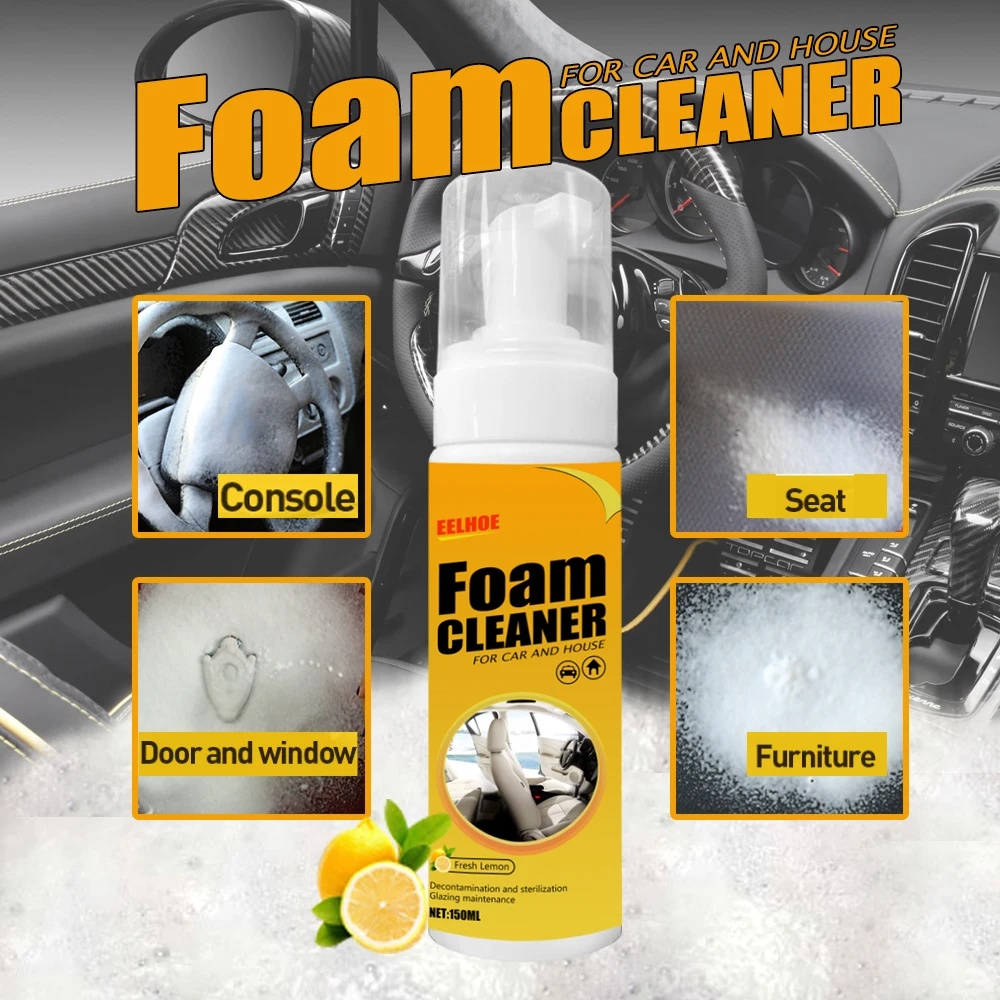 Multi-purpose Foam Cleaner Spray Car Interior Anti-Aging Protection Home Cleaning Lemon Scented | Дом и сад