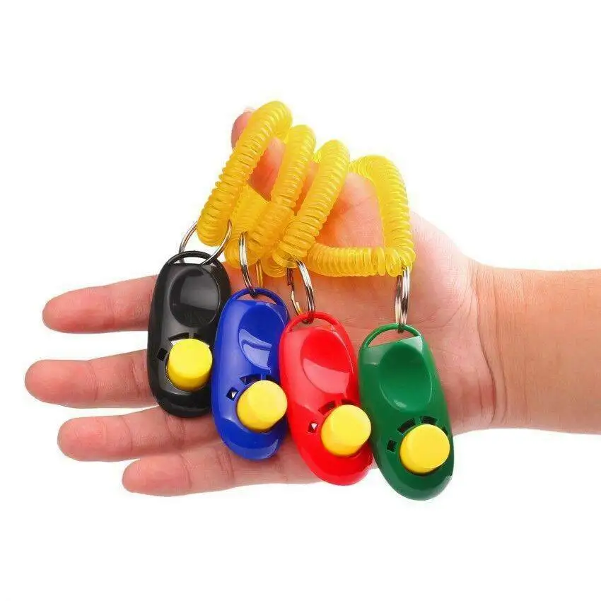 

1PC New Portable Pet Clicker Whistle Training Guide Wrist Band Delicate Pets Dog Cat Button Trainer Pet Dog Supplies
