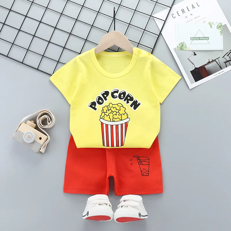 

Kids Clothing Set Boys Girls Summer T-shirt Baby Shorts Cartoon infant Outfits Baby Suit Stitch T Shirt Casual Pants Cotton 2pcs