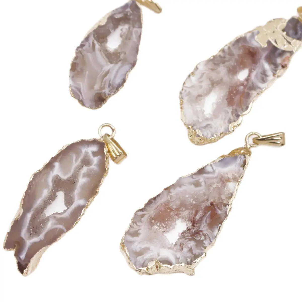 Партия 4 шт. подвески из серого агата 35-45 мм |