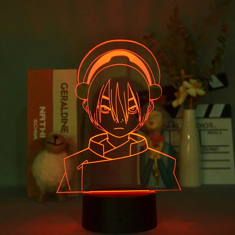 

3D Visual Nightlight Avatar The Last Airbender Toph Beifong Colorful Bedside Lamp For Teenager Room Children Birthday Gift Light