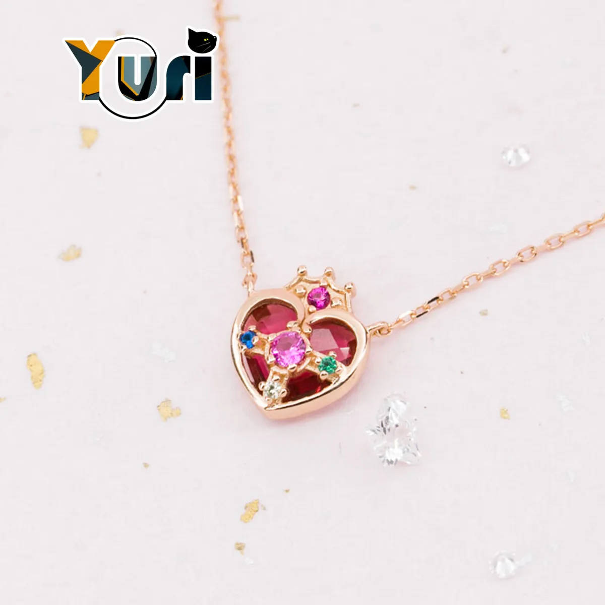 Цепочка с подвеской в виде космического сердца Tsukino Henshin компактное ожерелье