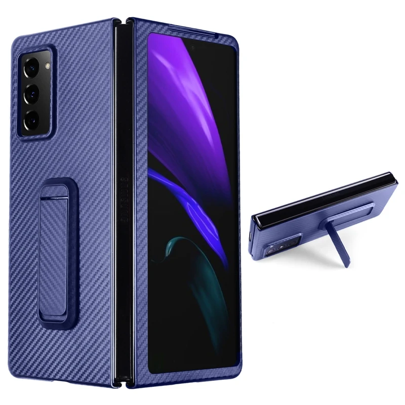 

Carbon fiber case For Samsung Galaxy z fold 2 case Ultra-thin Aramid fiber for galaxy z fold 2 W21 5G cover With Phone Holder