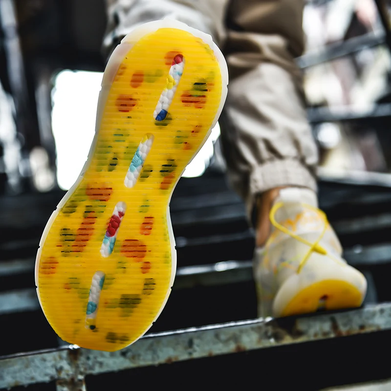 

2021 new luminous popcorn real explosion combination sole leisure live new sports comfortable men's shoes