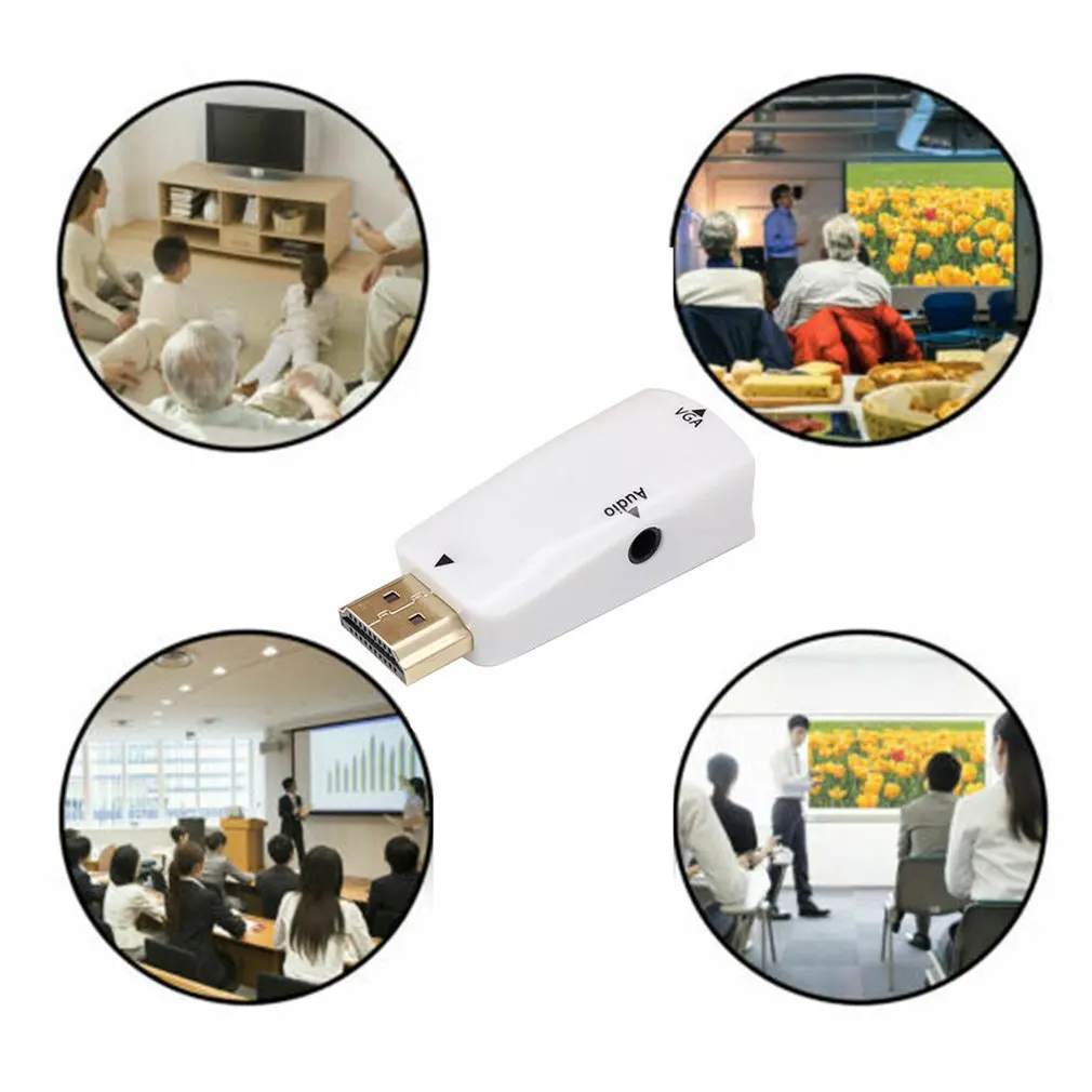 Переходник с HDMI на VGA штырь-гнездо аудиокабель высокого разрешения 1080P
