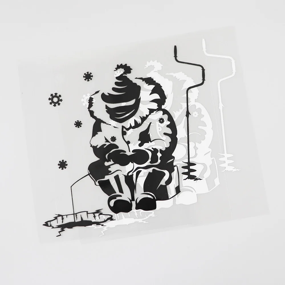 

Colorful Auto Sticker Ocean Fish Hobby Winter Fishing Vinyl Car Black/Silver KK14*14cm