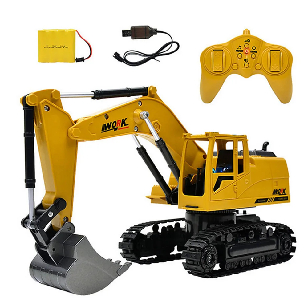 

RC Electric Excavator 1/24 Simulation Engineering RC Excavator Tractor with Mini 8CH Remote Control for Children Gift Toys