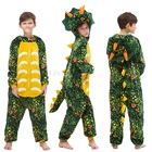 Детская зимняя пижама в виде динозавра, детская пижама в виде панды, Льва, единорога, кигуруми, комбинезоны для мальчиков и девочек, одеяло, пижама, Детский костюм