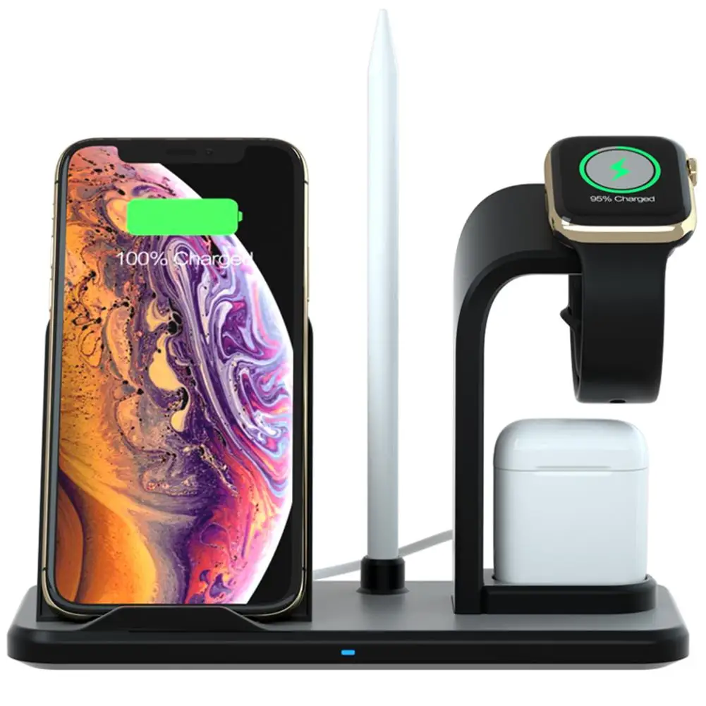 Беспроводная зарядная станция 3 в 1 для IPhone X/XS/MAX/XR/8 Plus IWatch 4/2/1 Подставка зарядки M2 |