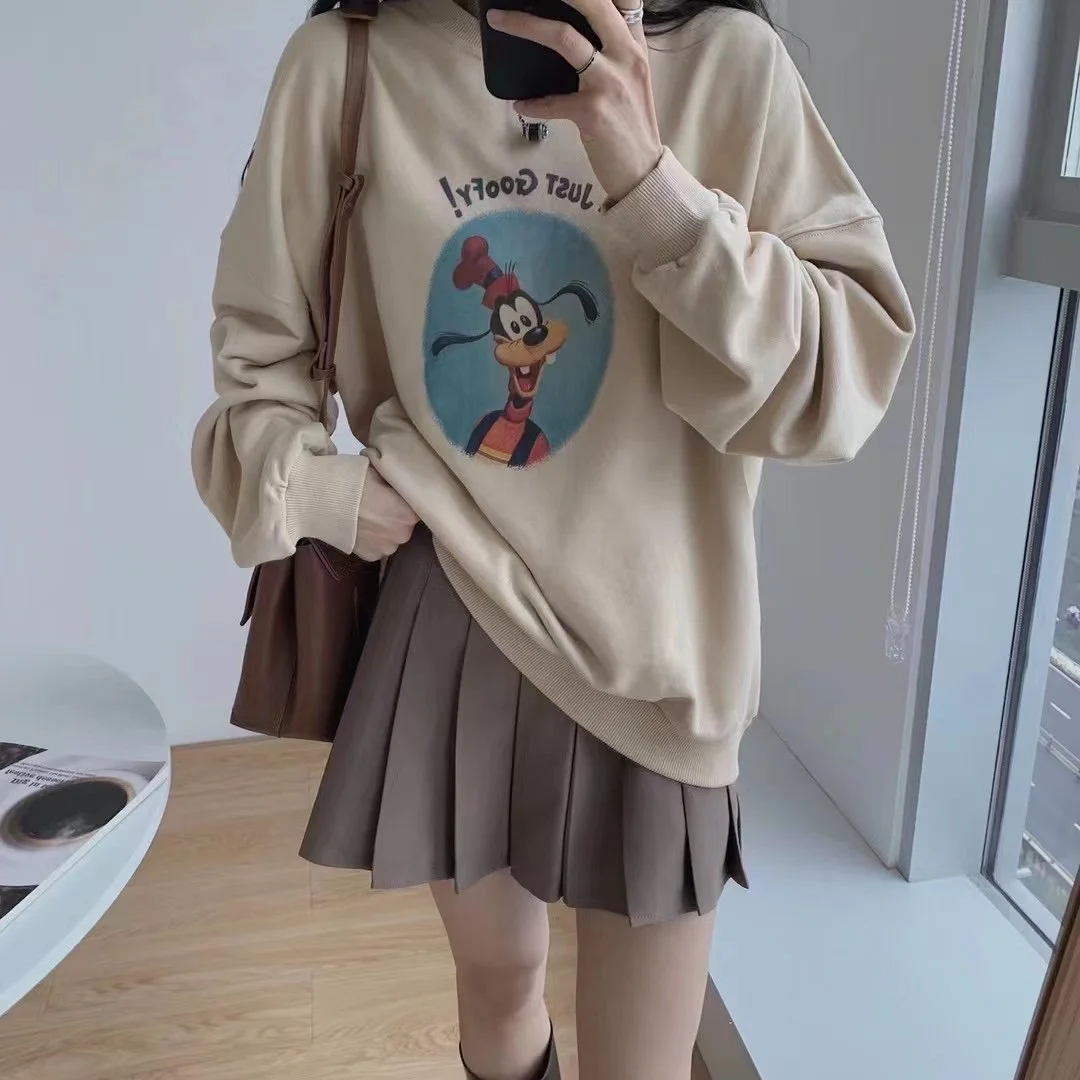 

CMAZ Women's Sweater 2021 New Autumn Idle Style Loose Texture Printed Casual Top Pleated Skirt Two-Piece Korean Style