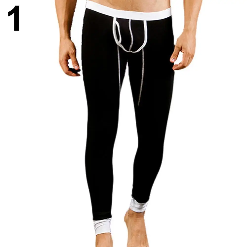 

Men's Fashion Sexy U Convex Pouch Skinny Long Pants Thermal Underwear Leggings Men's Clothing 2021
