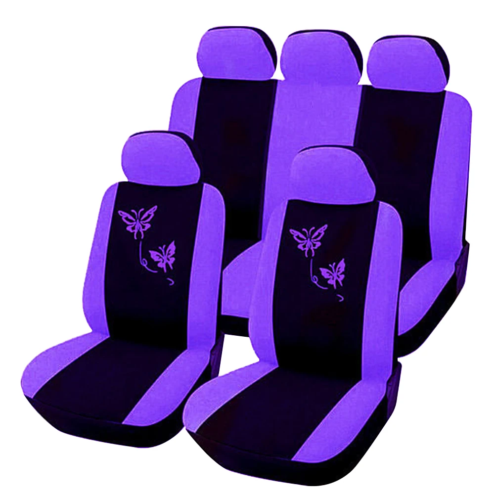 

Accessories Anti-slip Styling Interior Car Seat Cover Front Back Dust Protector Universal Butterfly Embroidery Decoration