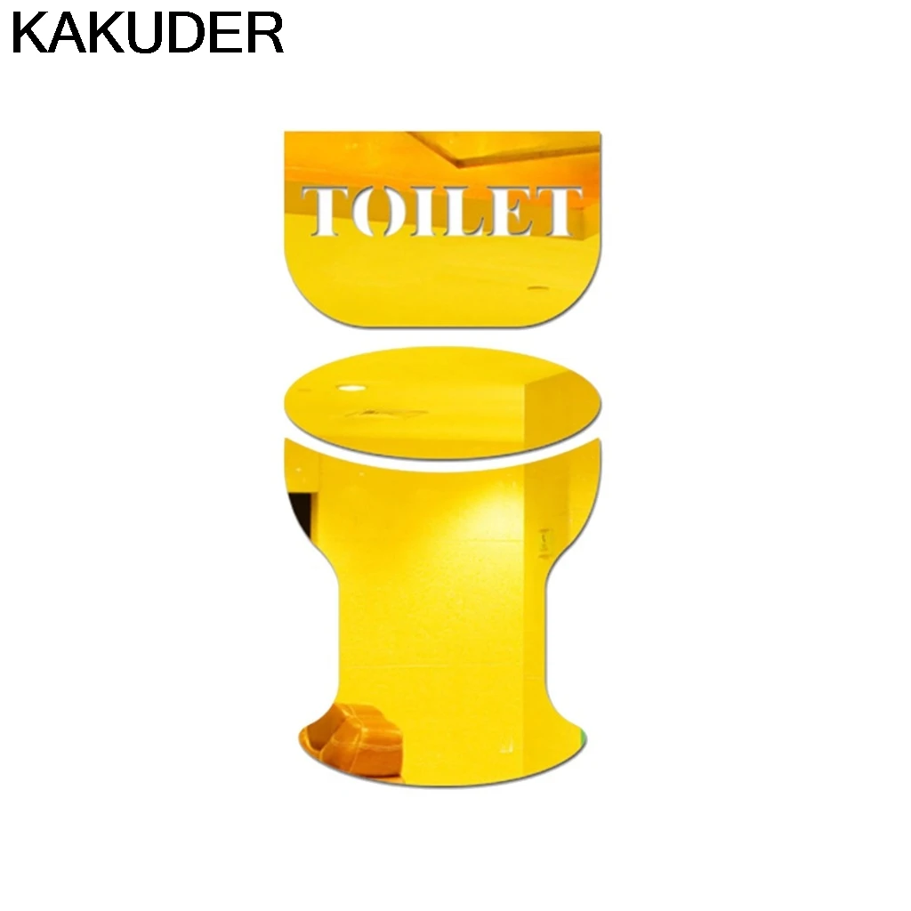 Kakuder стена, наклейка, креативная, сделай сам, модная, индивидуальная, 3D Зеркальная Наклейка на стену, s WC письмо, туалет, ванная комната, наклейки, s номер, искусство