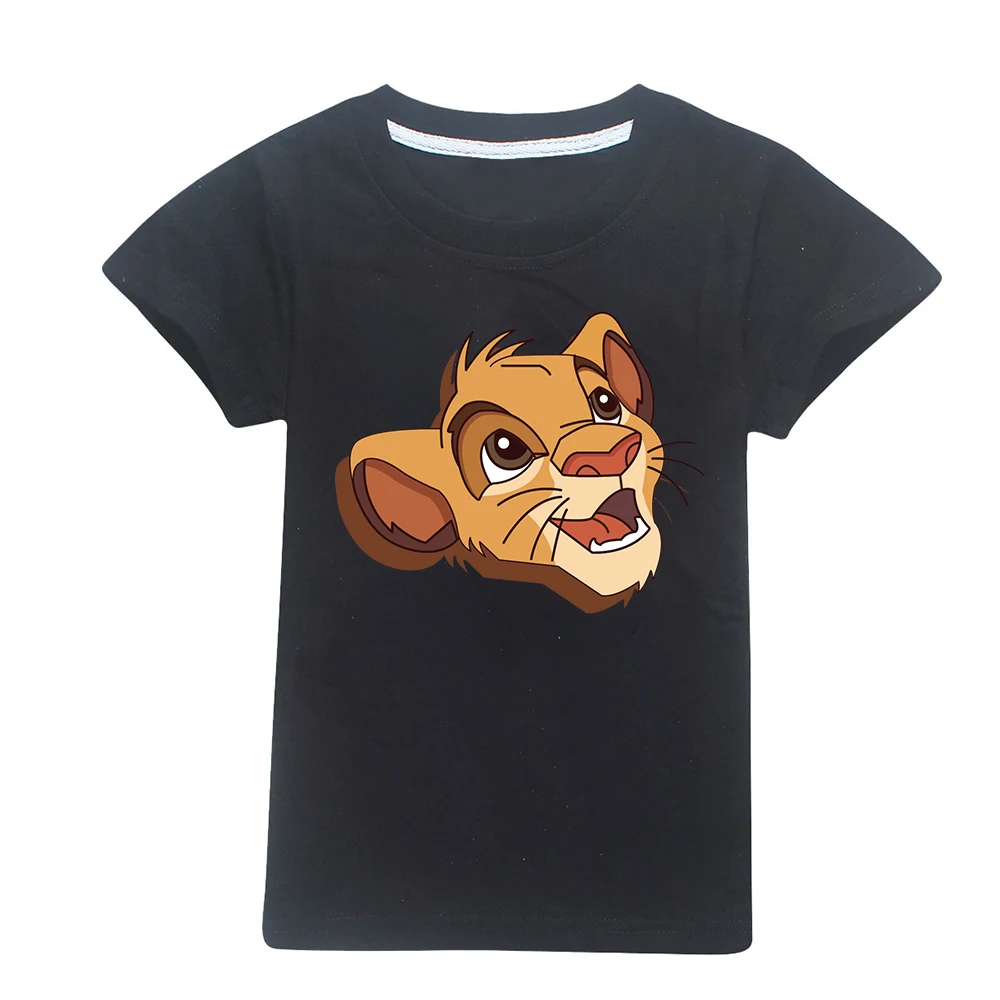 

Casual Lion King Simba Cartoon Print T-shirt Tops Girls Boys Kids Cartoon Clothing Teen Sports T-shirt Short Sleeve Tops