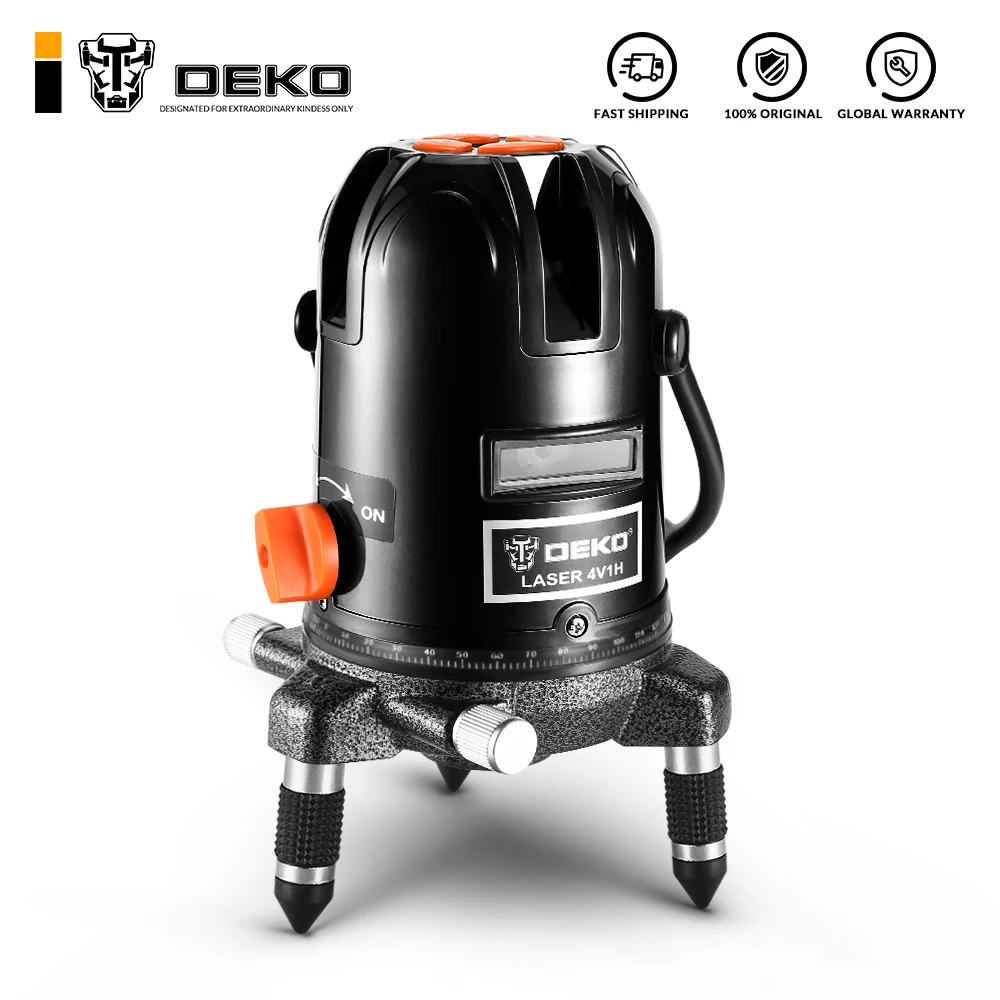 

DEKO LL58G 5 Line 6 Points Green Laser Level Self-leveling Horizontal&Vertical 360 Degree come with Strong BMC Box