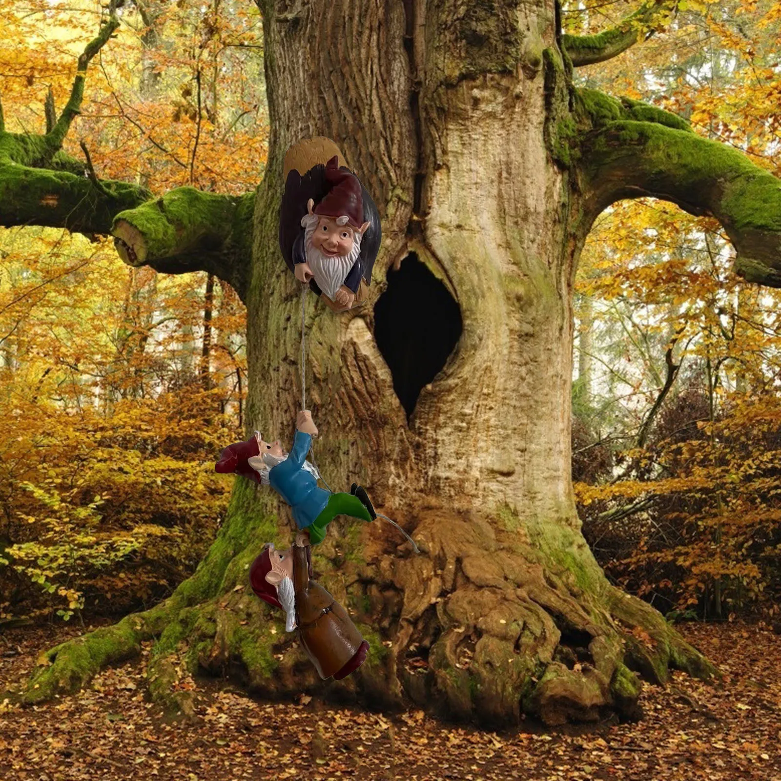 Climbing Gnomes Tree Hugger Decor-Gnomes Garden Sculpture-Outdoor Whimsical Statue-Garden Yard Art Decoration Ornament |