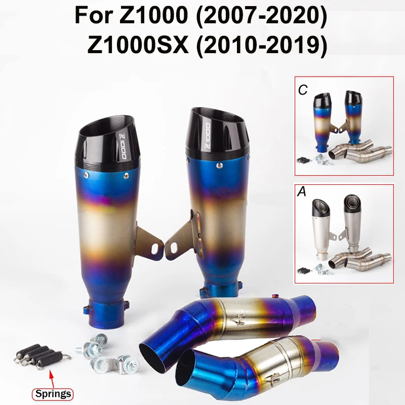 

Motorcycle Middle Link Pipe Tail Exhaust Right Left Silencer System Silp on for Kawasaki Z1000 2007-2020 Z1000SX 2010-2019