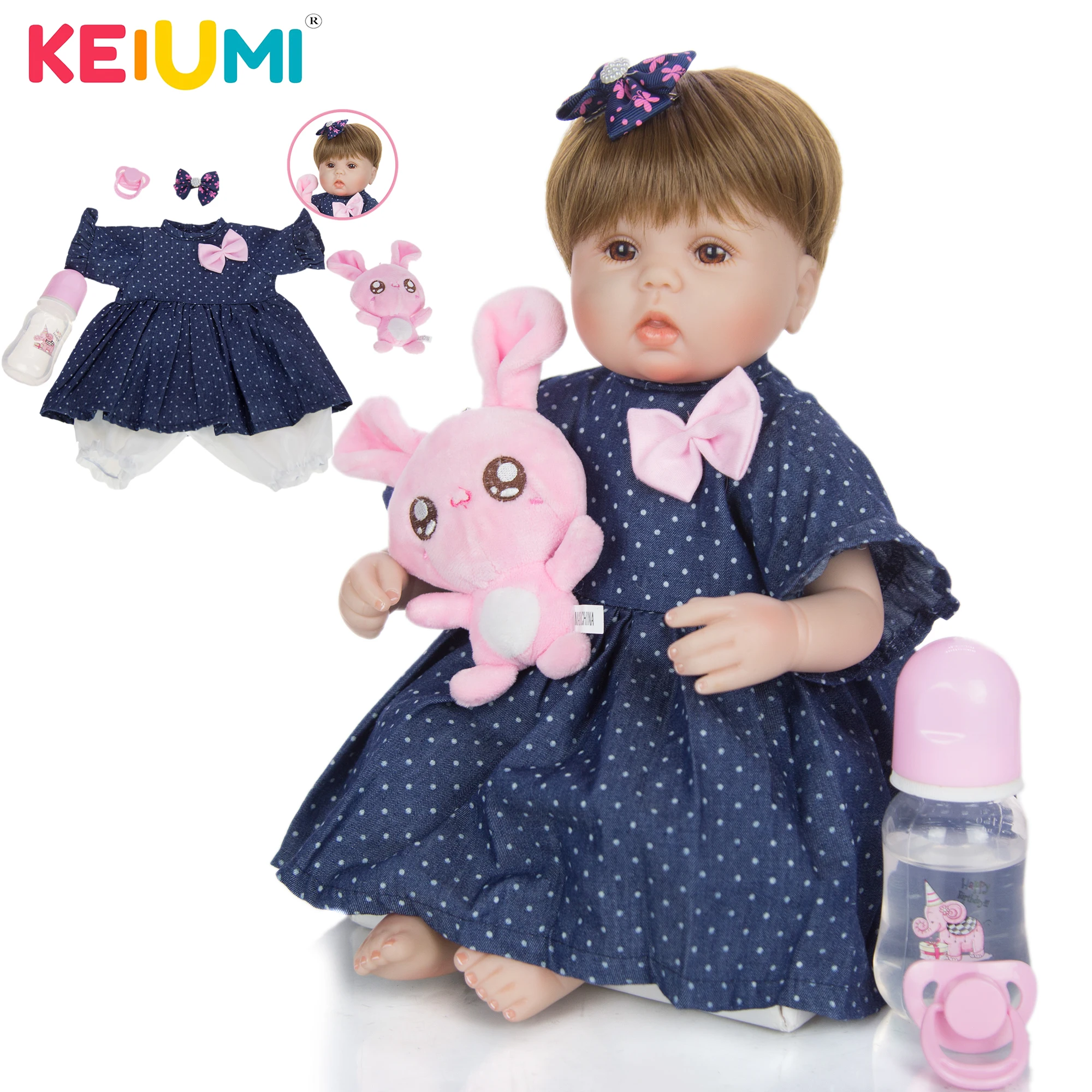 Мягкие силиконовые куклы Reborn KEIUMI 17 дюймов ручная работа силиконовый