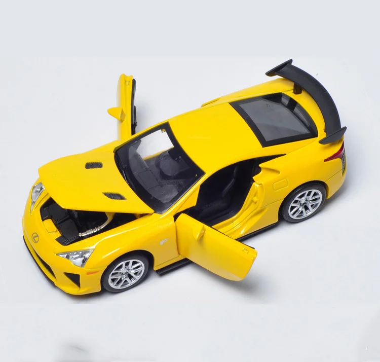 LFA 1:32 Масштаб литая под давлением Металлическая Модель гоночного автомобиля для коллекции Lexus модель вытяжной игрушки автомобиль со звуком и светильник - Цвет: Цвет: желтый