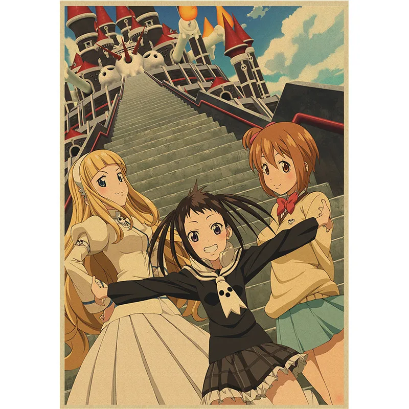 Anime Soul Eater Cartoon Retro Kraft Paper Poster Bar Office Cafe Home Art Wall Sticker Decoration | Painting & Calligraphy