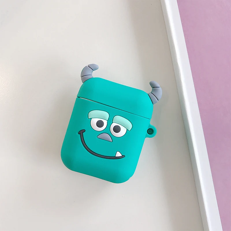Силиконовый чехол для наушников для Apple Airpods 1 2, милый 3D мультяшный чехол для зарядки, чехол для наушников s для Airpods 2, полный защитный чехол