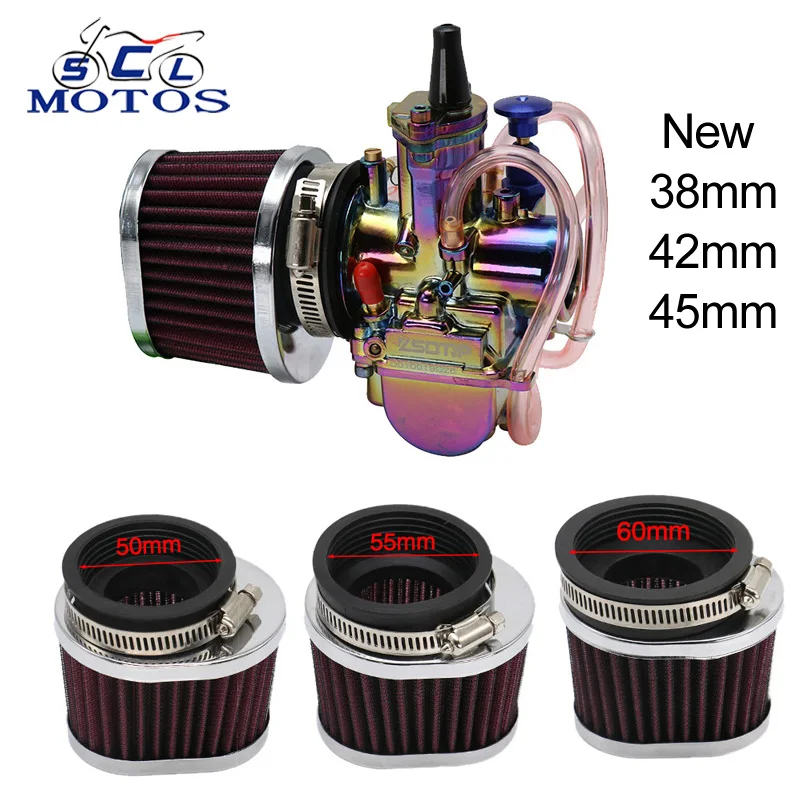Sclmoto-38 42 45 50 55 60 мм воздушный фильтр для мотоцикла очиститель воздуха подходит 50cc
