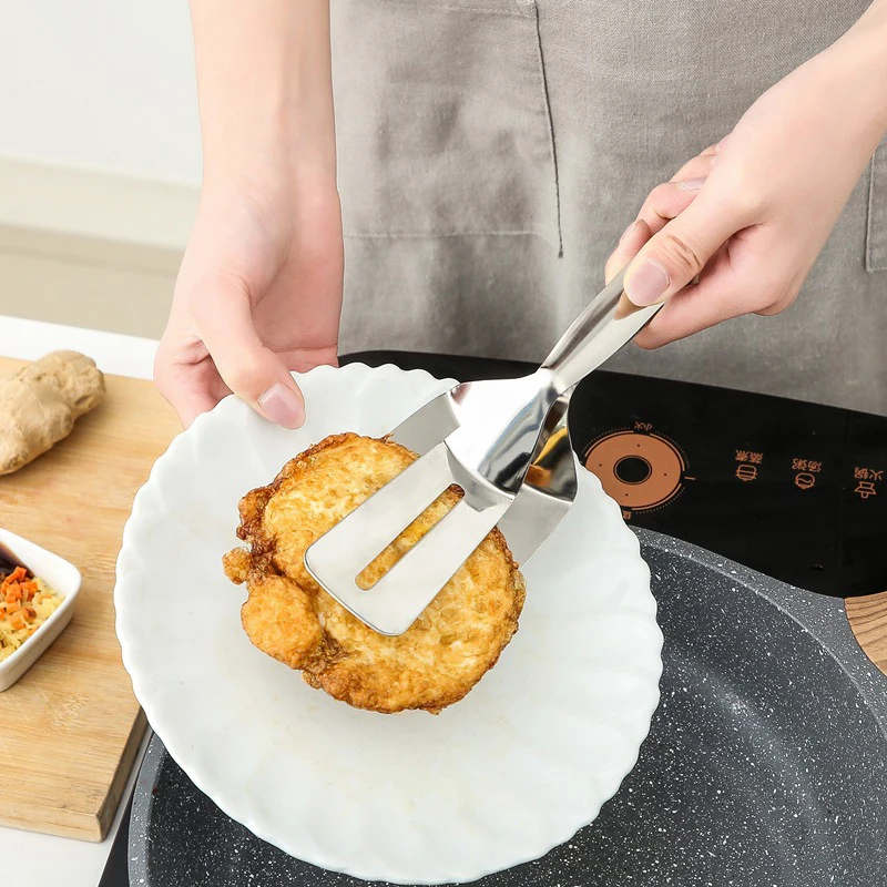 

Stainless Steel Barbecue Clamp Steak Clamp Fish Gripper for Eggs BBQ Kitchen Supply ANDF889